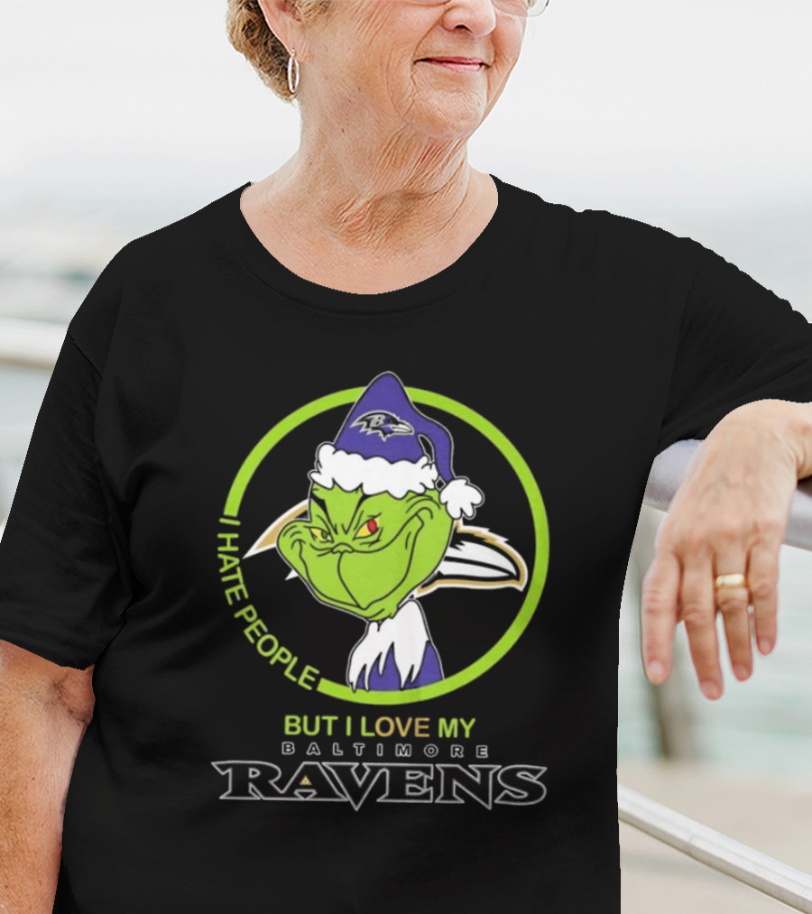 Grinch I Hate People Love My Baltimore Ravens T-Shirt