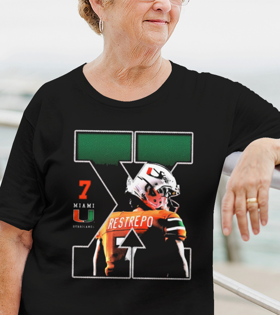 Xavier Restrepo 7 Miami Hurricanes Football Game Day NCAA T-Shirt