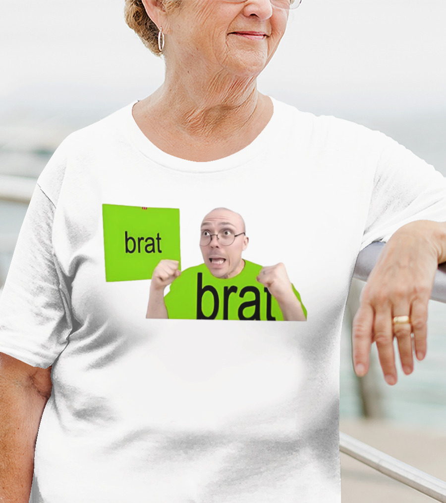 Anthony Fantano Brat Neon Green Double Brat Face T-Shirt