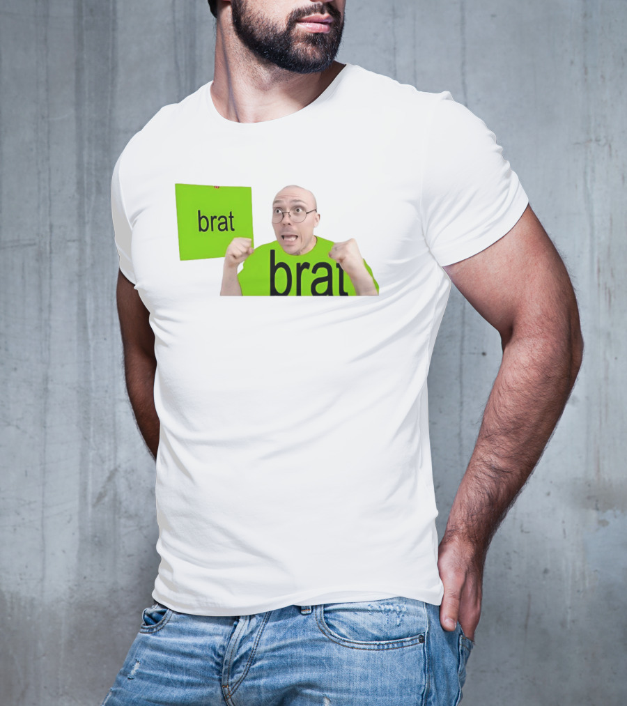 Anthony Fantano Brat Neon Green Double Brat Face T-Shirt