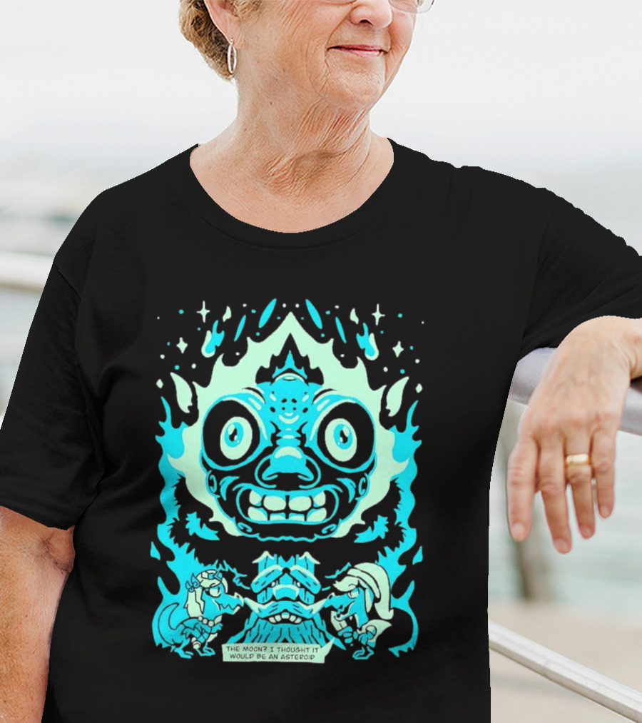 Dinosaur Link And Zelda With Majora's Mask Moon The Moon? I Thought It Would Be An Asteroid T-Shirt