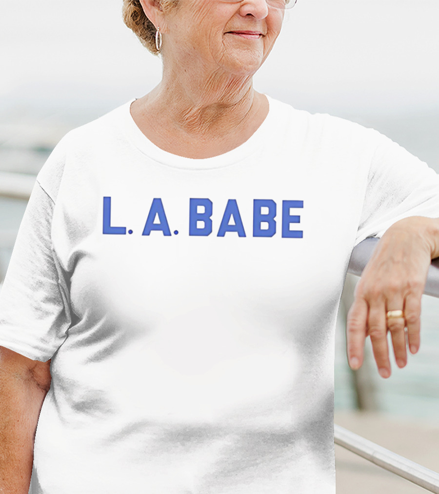 L.A. Babe Bold Blue Block Lettering T-Shirt