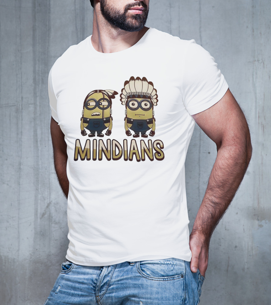 Mindian Minions With Native American Headdress T-Shirt
