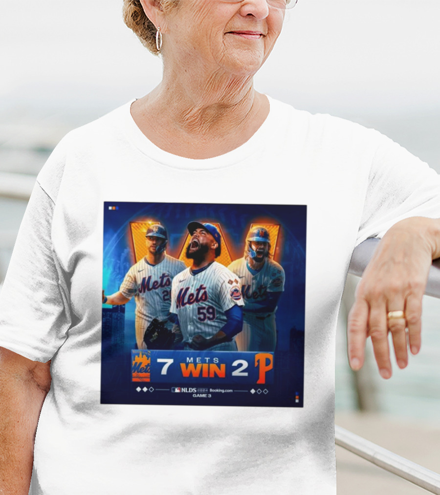 New York Mets Win 7-2 Against Philadelphia Phillies NLDS Game 3 Mets Victory T-Shirt