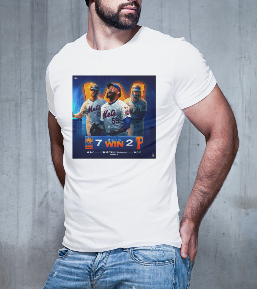 New York Mets Win 7-2 Against Philadelphia Phillies NLDS Game 3 Mets Victory T-Shirt