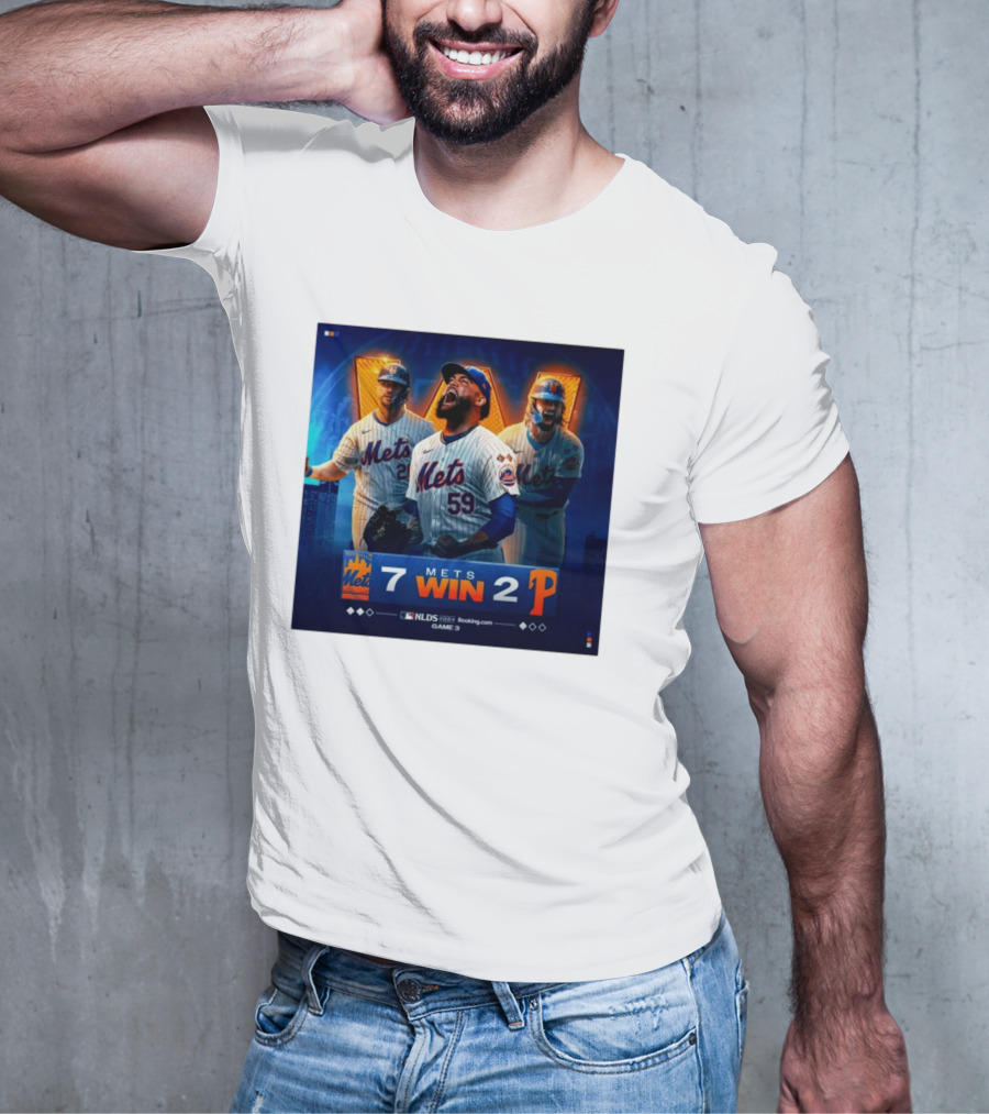 New York Mets Win 7-2 Against Philadelphia Phillies NLDS Game 3 Mets Victory T-Shirt