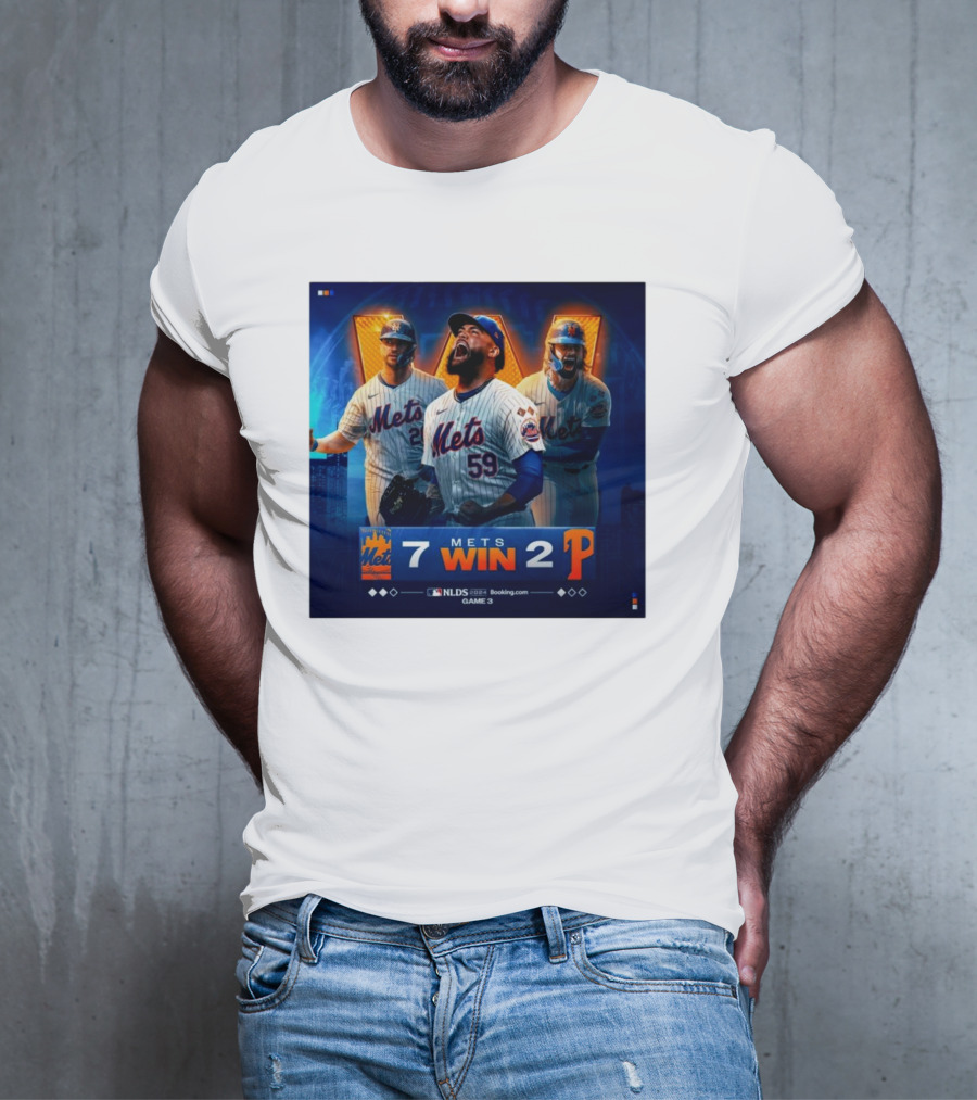 New York Mets Win 7-2 Against Philadelphia Phillies NLDS Game 3 Mets Victory T-Shirt