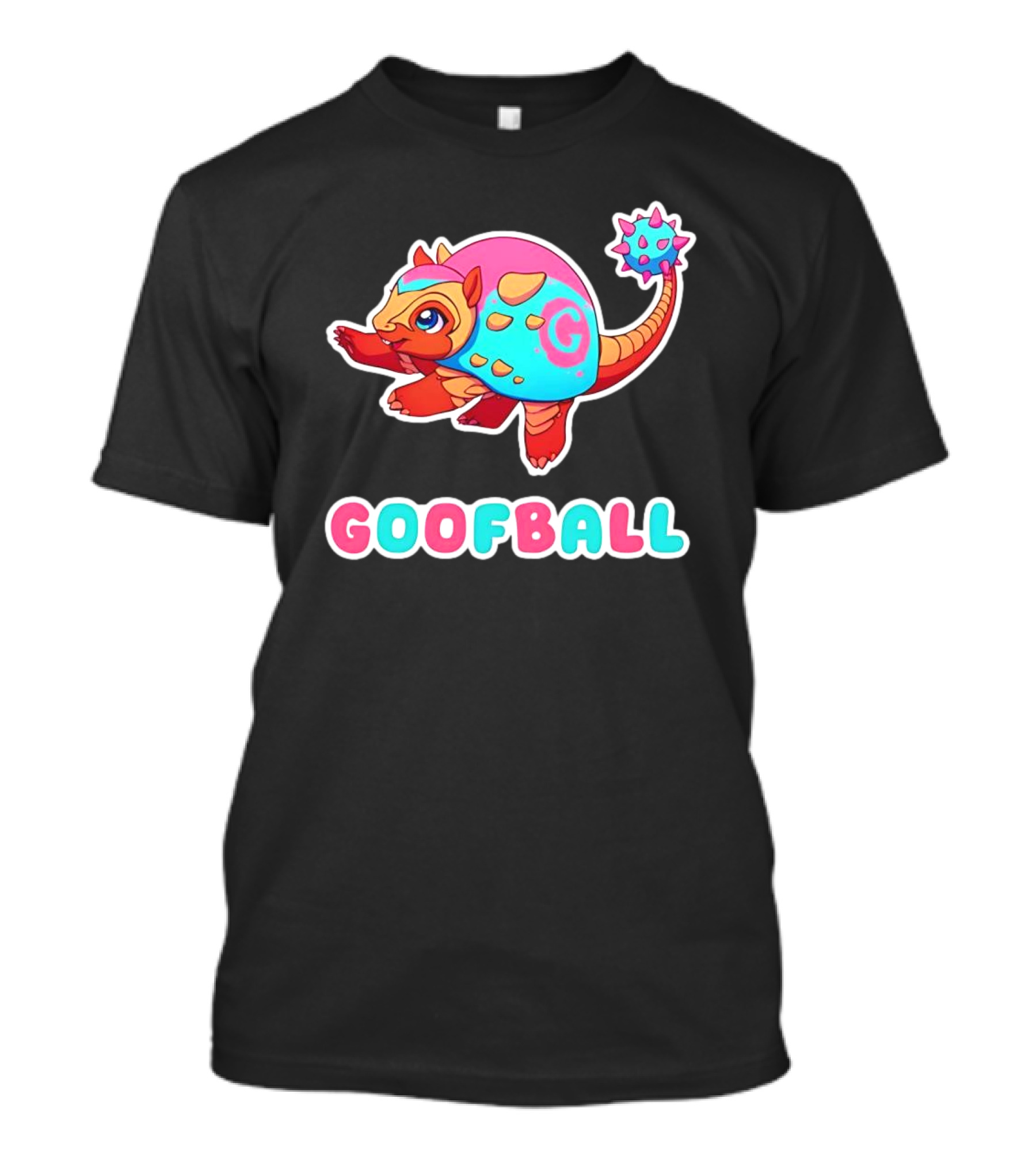 Pangolin Goofball Colorful Character With Pink And Blue Spikes T-Shirt