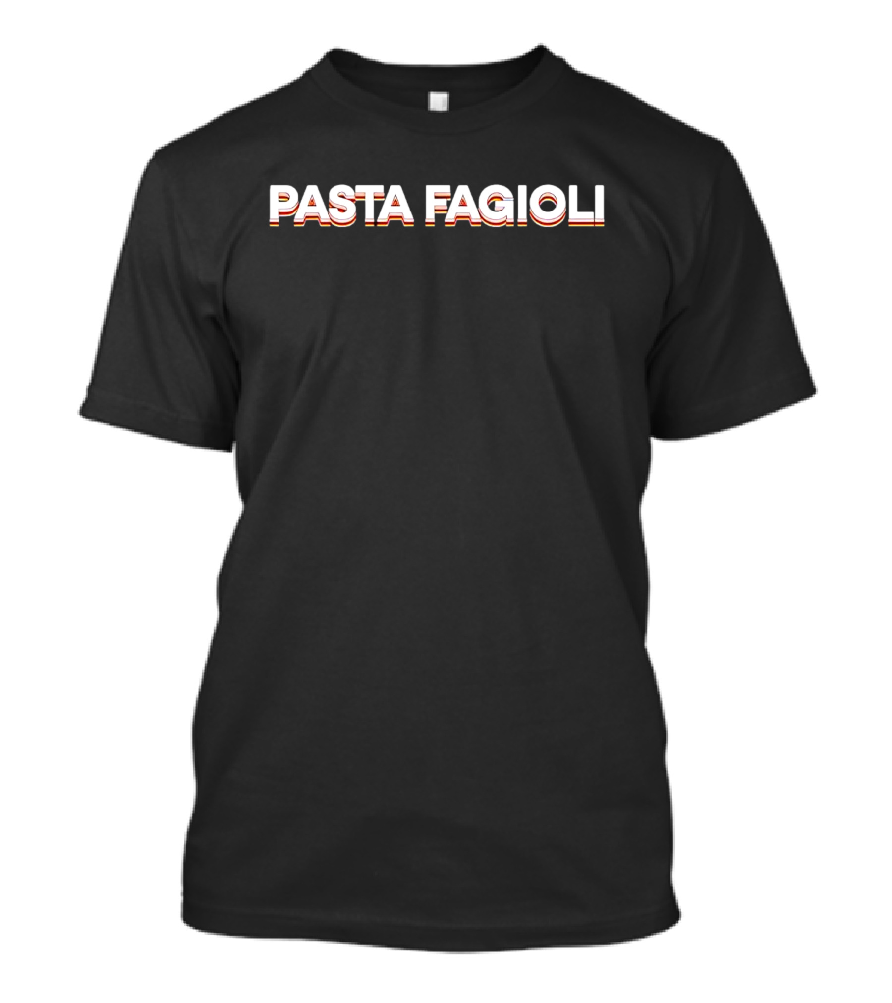 PASTA FAGIOLI Text With Red And Beige Stripes T-Shirt
