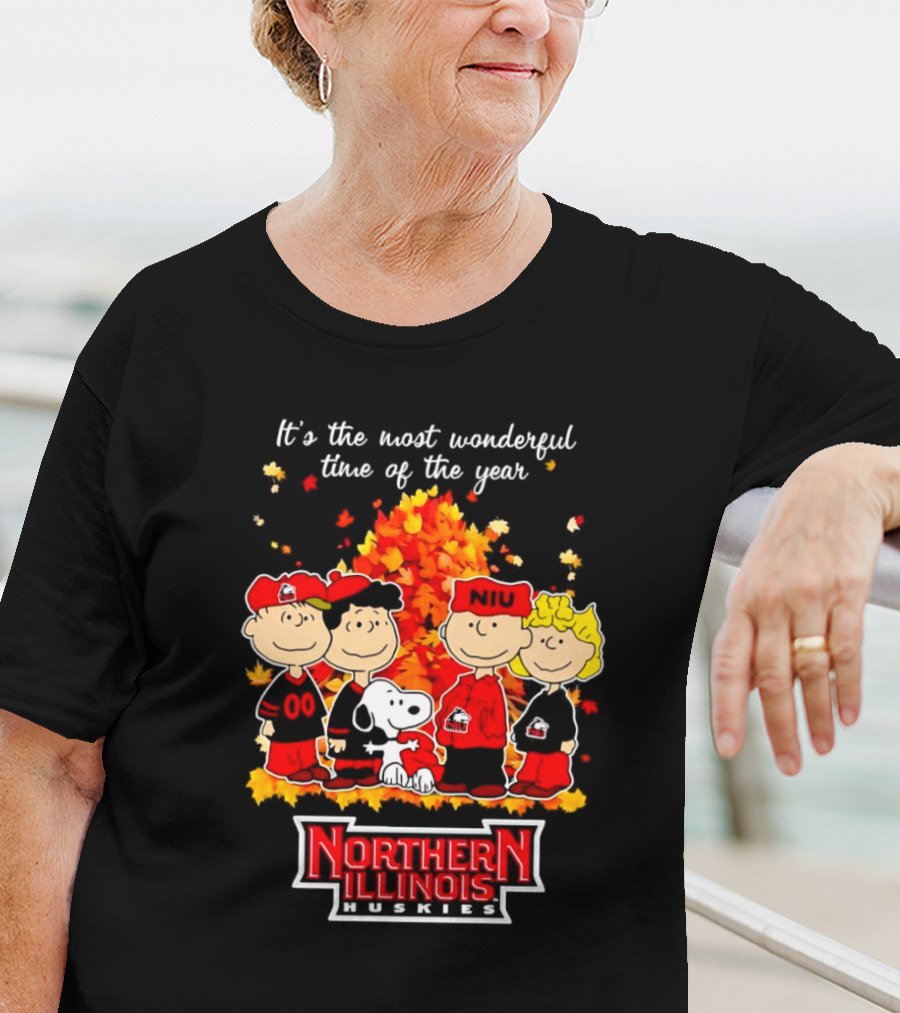 It's The Most Wonderful Time Northern Illinois Huskies Peanuts Fall T-Shirt