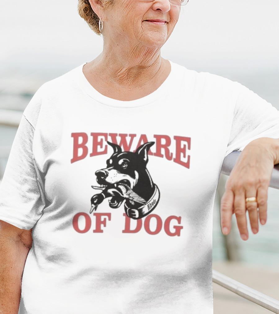 Rhude Beware Of Dog Black Graphic Bulldog T-Shirt