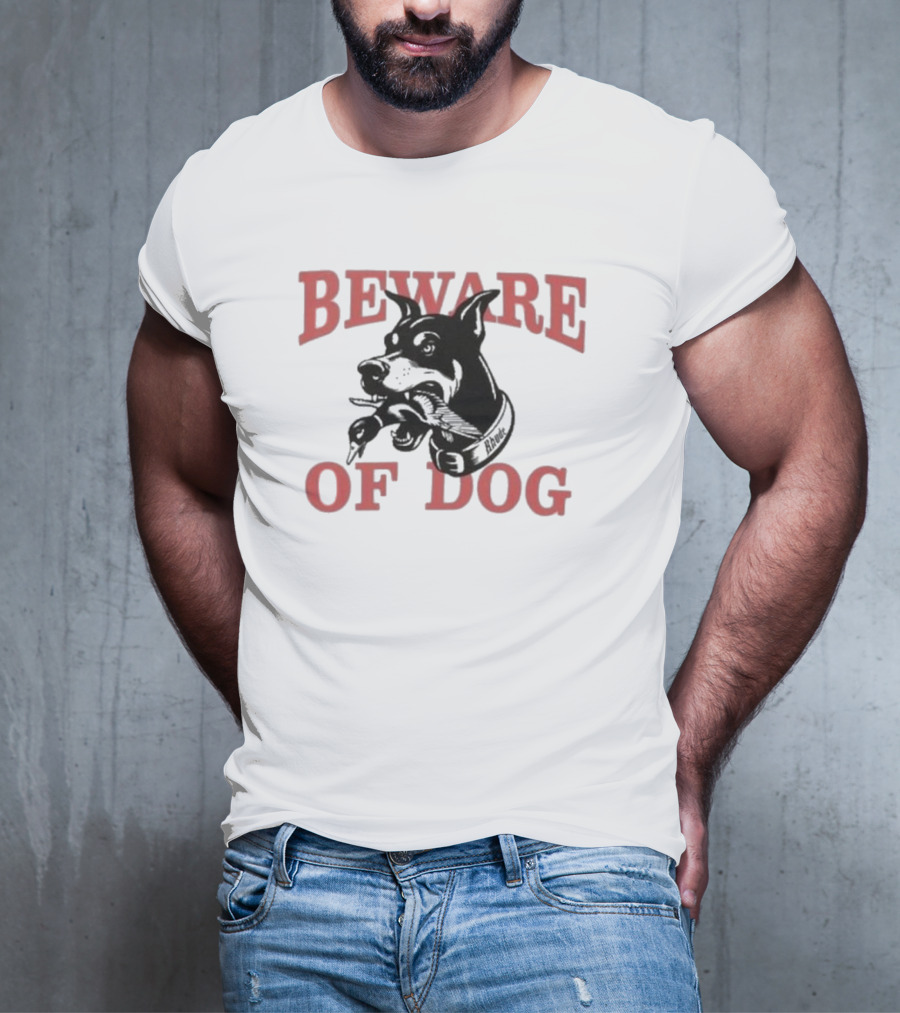 Rhude Beware Of Dog Black Graphic Bulldog T-Shirt