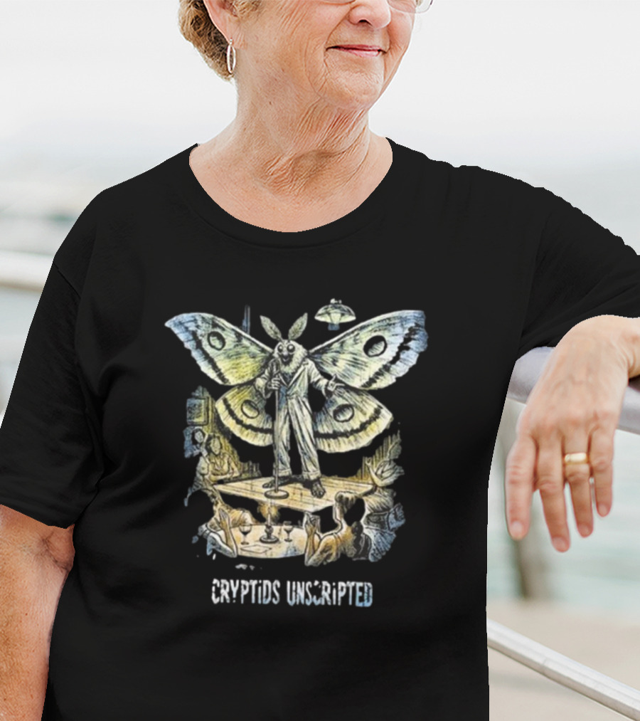 ATWWD Cryptids Unscripted Mothman Stand-Up Comedy Scene T-Shirt