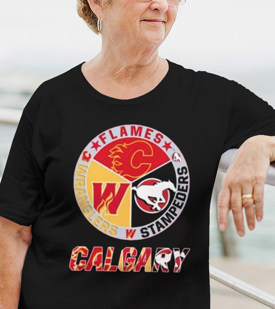 Calgary Flames Wranglers Stampeders T-Shirt