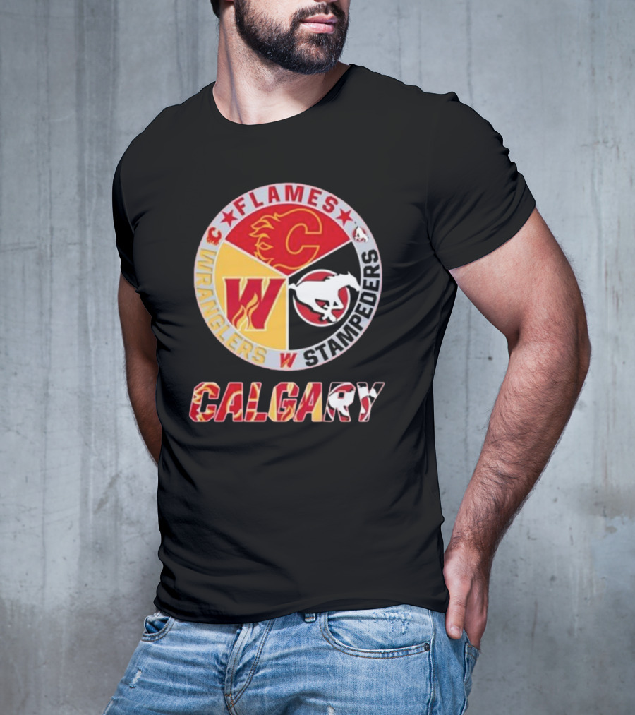 Calgary Flames Wranglers Stampeders T-Shirt