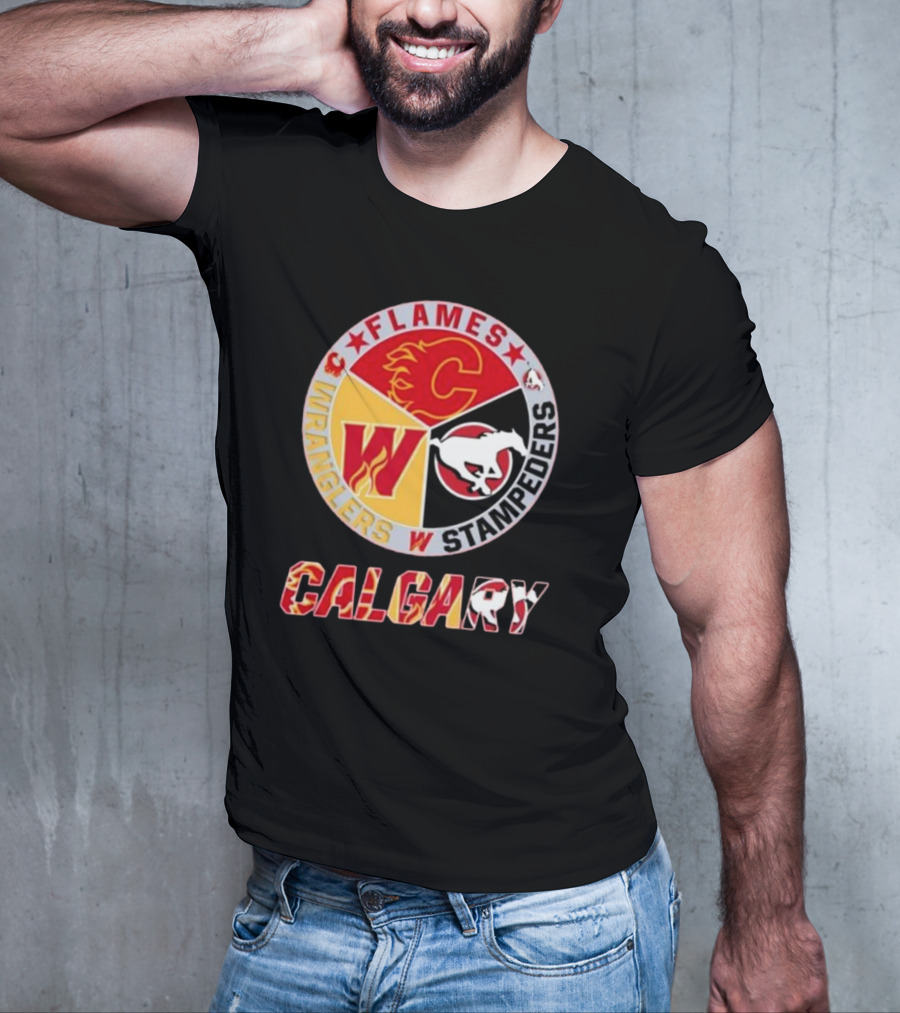 Calgary Flames Wranglers Stampeders T-Shirt