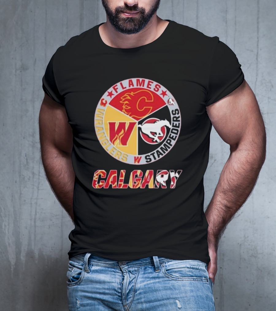Calgary Flames Wranglers Stampeders T-Shirt