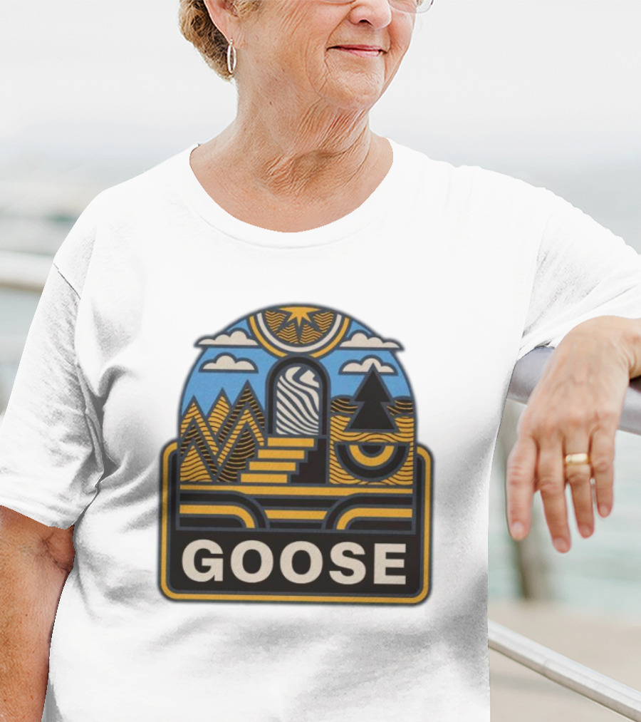 GOOSE Psychedelic Landscape Staircase T-Shirt