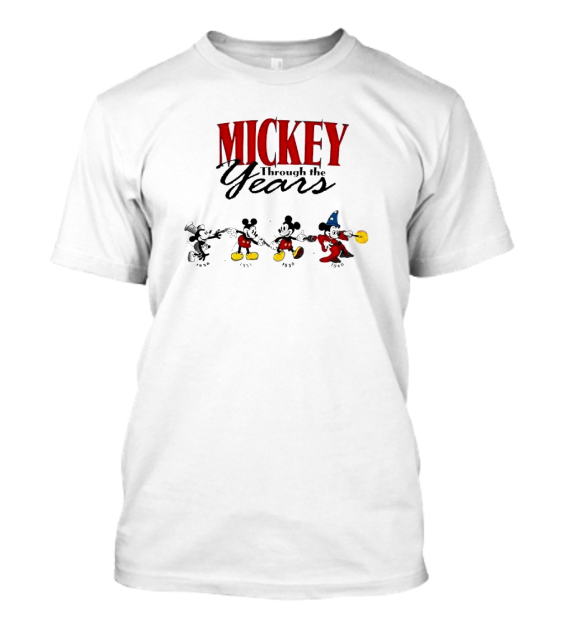Mickey Through The Years 1926 1931 1936 1940 T-Shirt