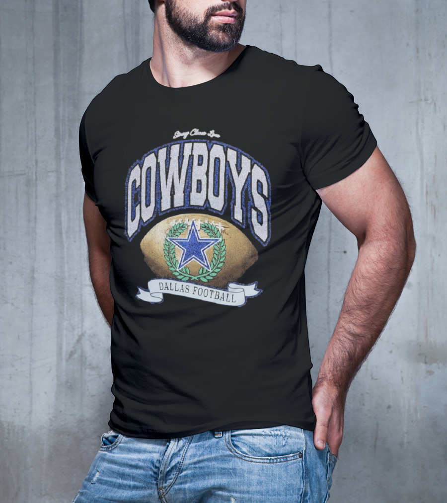 Starry Glitter Love Cowboys Dallas Football Retro Tubular Rocker T-Shirt