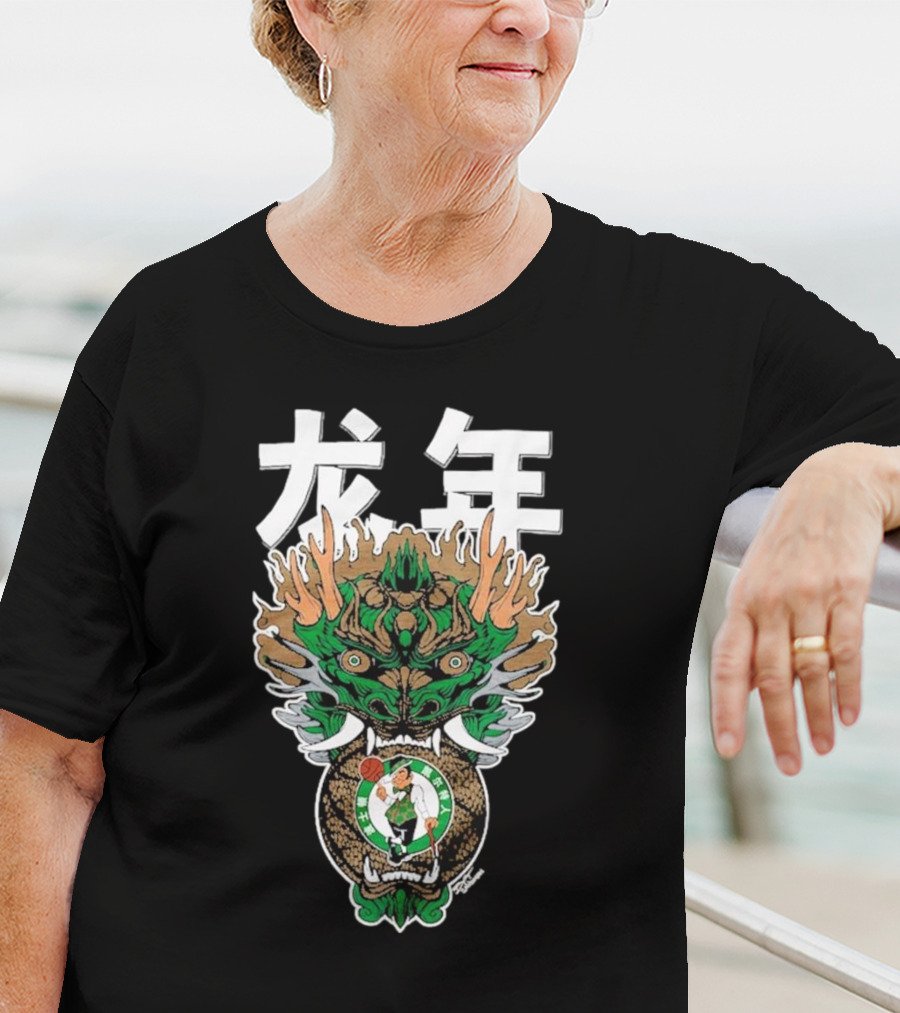 Hyperfly Heather Black Boston Celtics Year Of The Dragon Lunar New Year Collection 龙年 T-Shirt