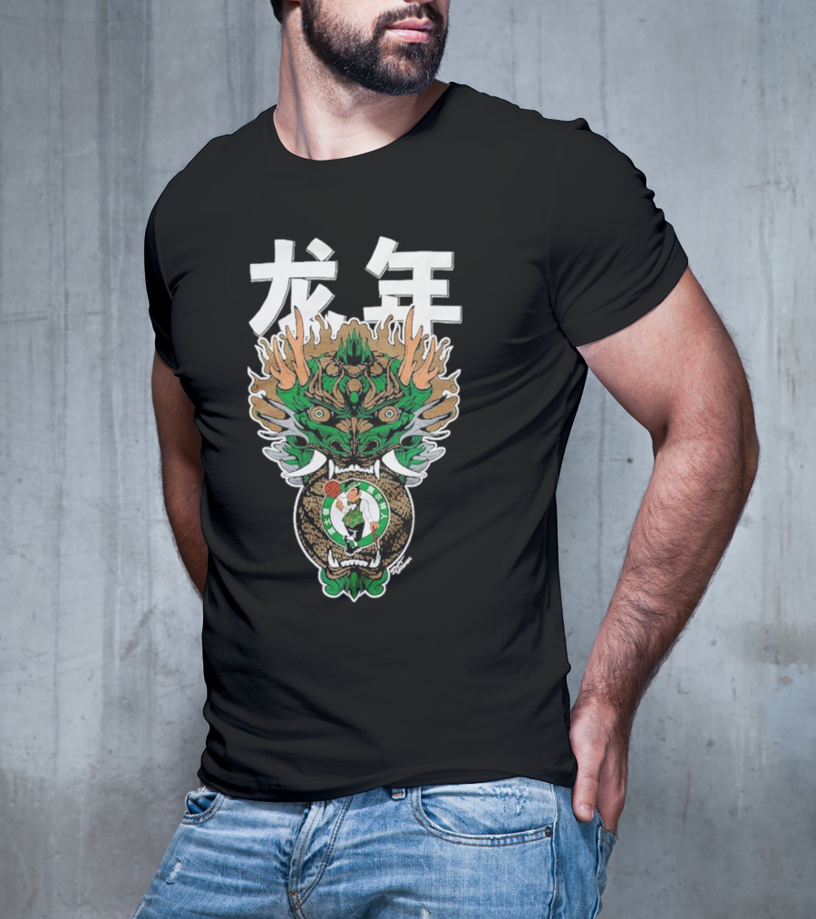 Hyperfly Heather Black Boston Celtics Year Of The Dragon Lunar New Year Collection 龙年 T-Shirt