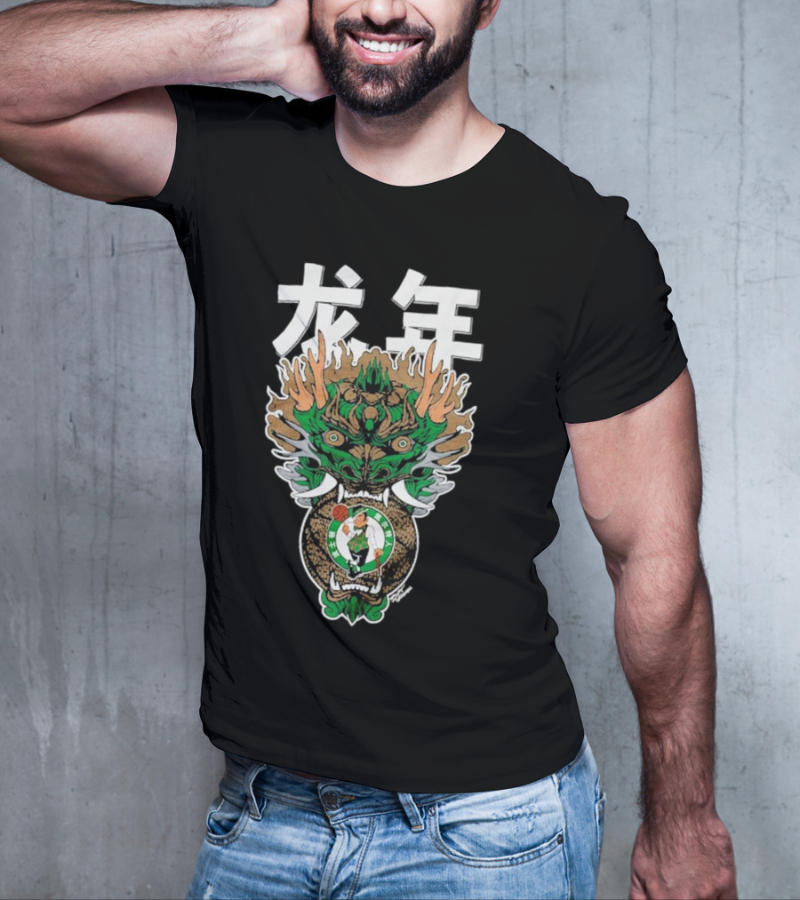 Hyperfly Heather Black Boston Celtics Year Of The Dragon Lunar New Year Collection 龙年 T-Shirt