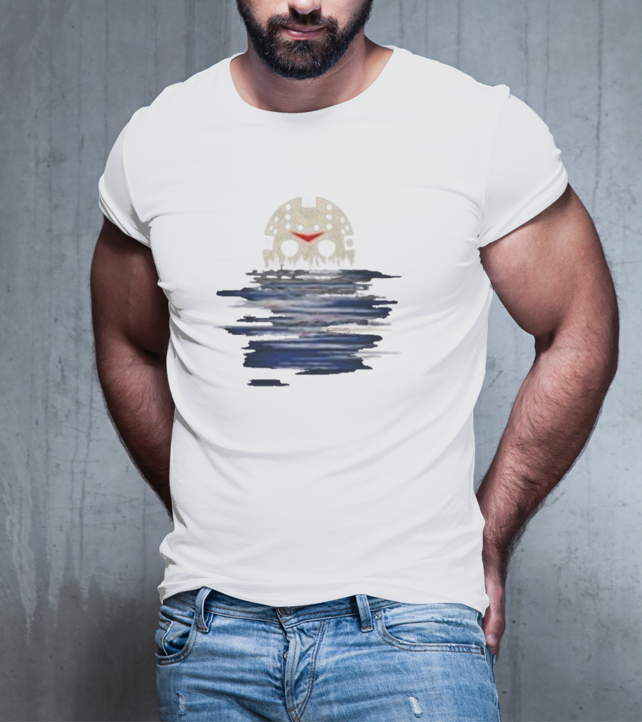 Jason Voorhees Mask Reflected In Camp Crystal Lake Water T-Shirt