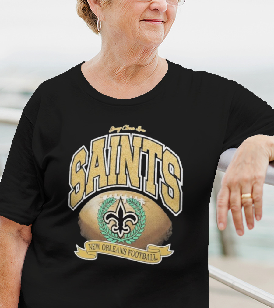 New Orleans Saints Glory Glitter Retro Football Fleur-De-Lis T-Shirt