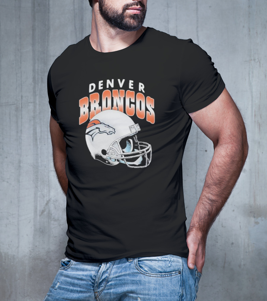 Denver Broncos Helmet NFL Logo Team Spirit T-Shirt