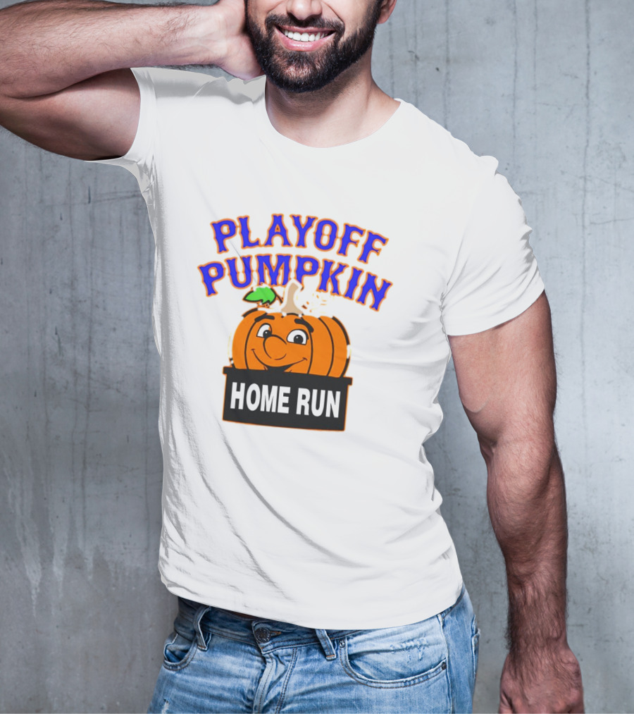 Playoff Pumpkin Home Run Mets Baseball T-Shirt