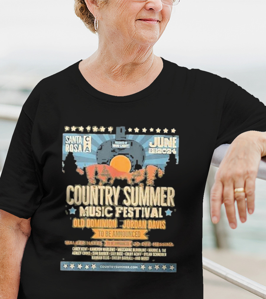 Santa Rosa Country Summer Music Festival Old Dominion Jordan Davis June 14-16 T-Shirt