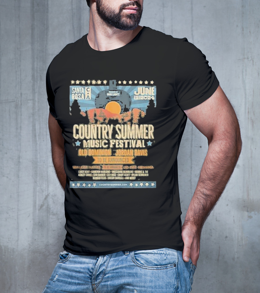 Santa Rosa Country Summer Music Festival Old Dominion Jordan Davis June 14-16 T-Shirt