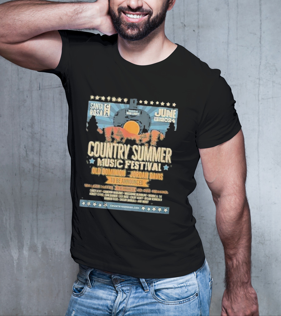Santa Rosa Country Summer Music Festival Old Dominion Jordan Davis June 14-16 T-Shirt