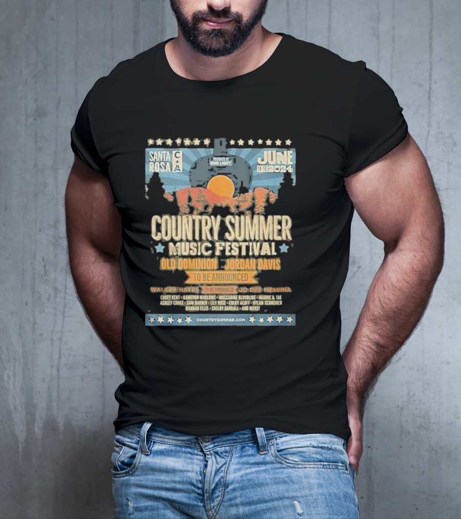 Santa Rosa Country Summer Music Festival Old Dominion Jordan Davis June 14-16 T-Shirt