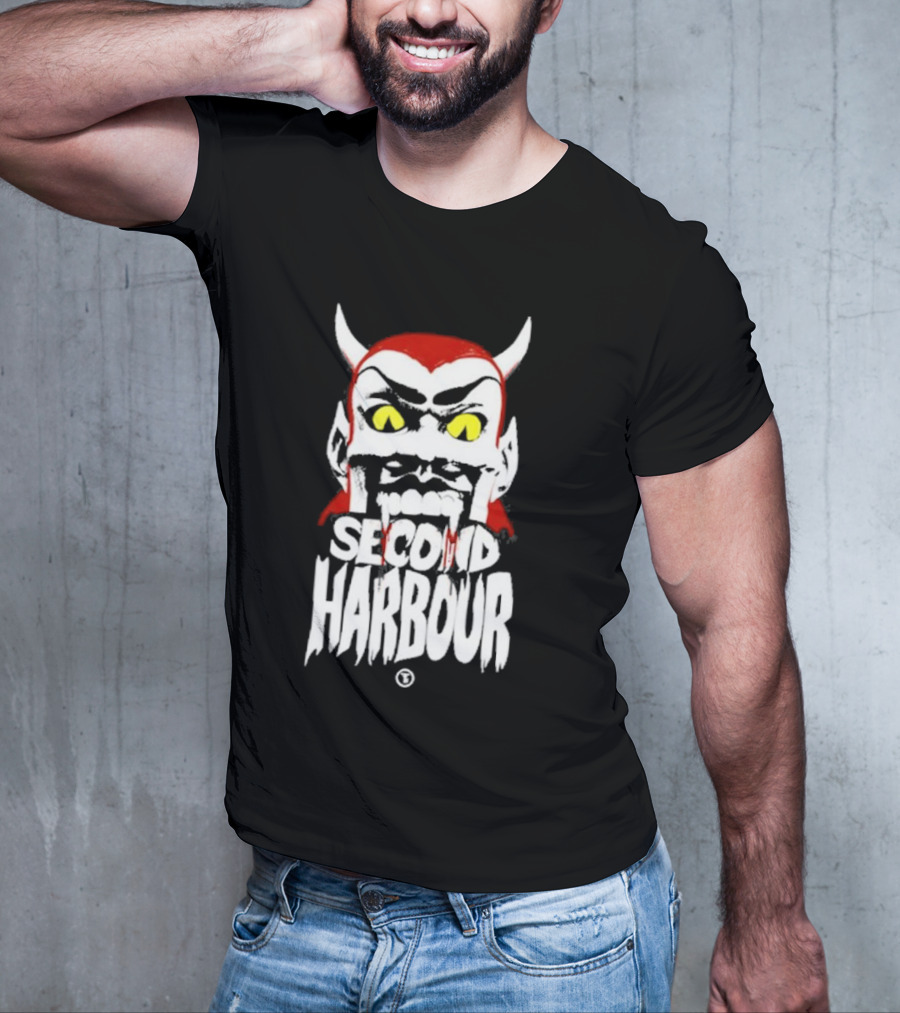 Second Harbour Demonica Devil Face With Yellow Eyes T-Shirt