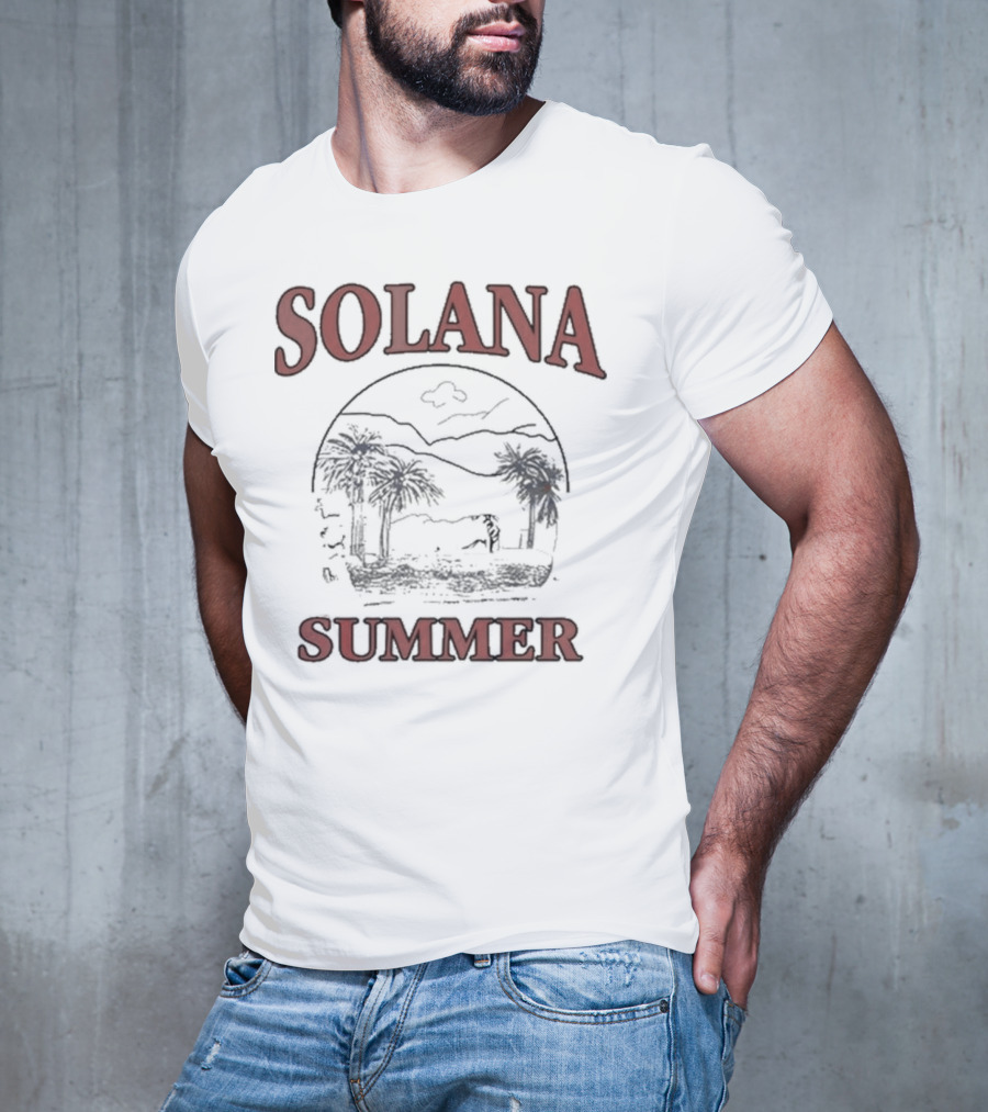Solana Summer Palm Beach Scene T-Shirt