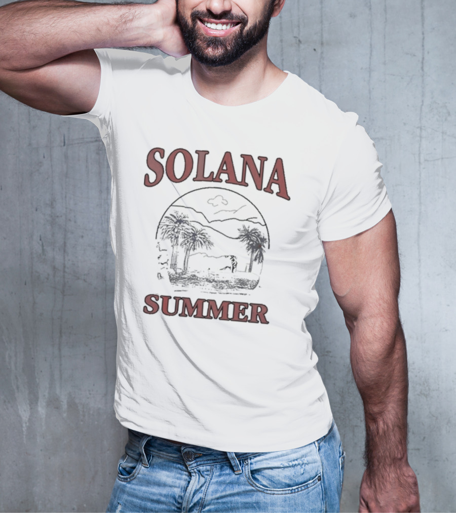 Solana Summer Palm Beach Scene T-Shirt