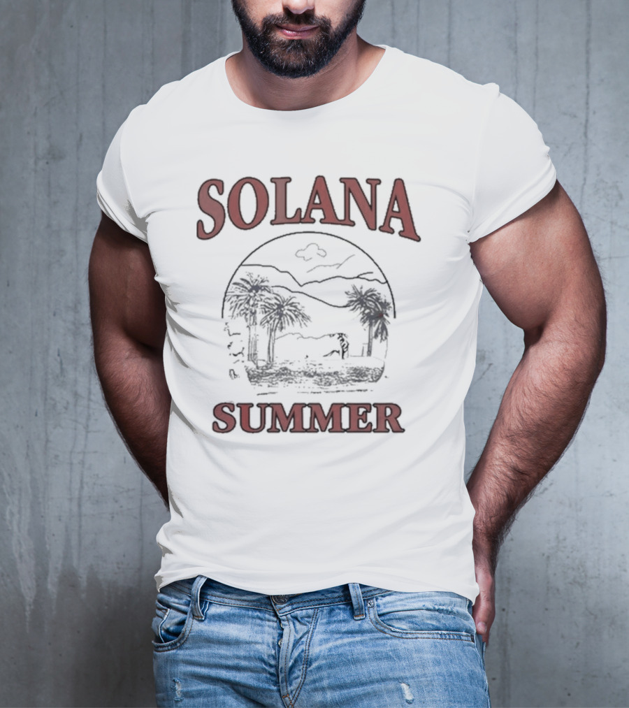 Solana Summer Palm Beach Scene T-Shirt