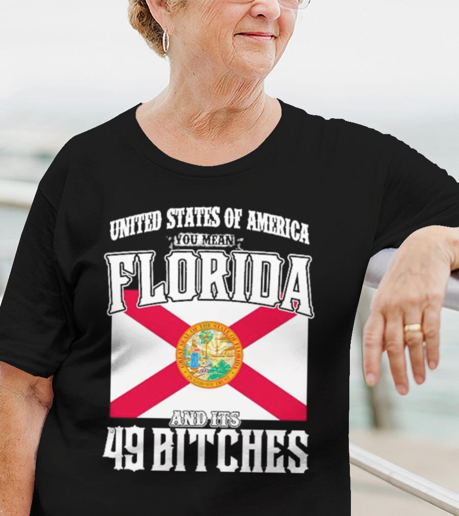 United States Of America You Mean Florida And Its 49 Bitches Flag T-Shirt