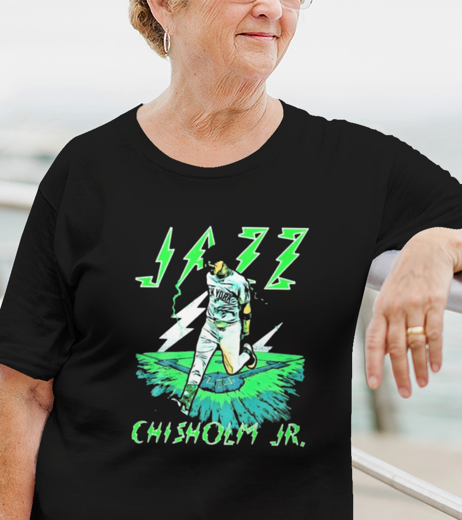Jazz Chisholm Jr. New York Yankees Electric Green MLB Painting T-Shirt