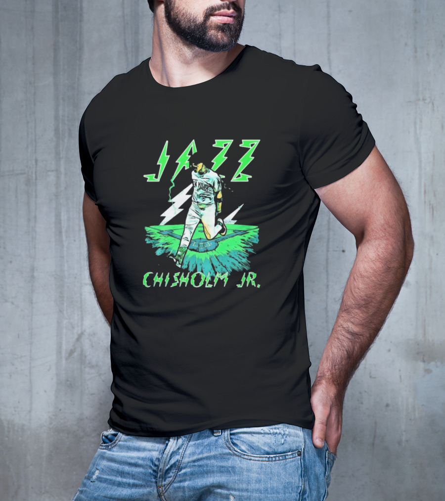 Jazz Chisholm Jr. New York Yankees Electric Green MLB Painting T-Shirt