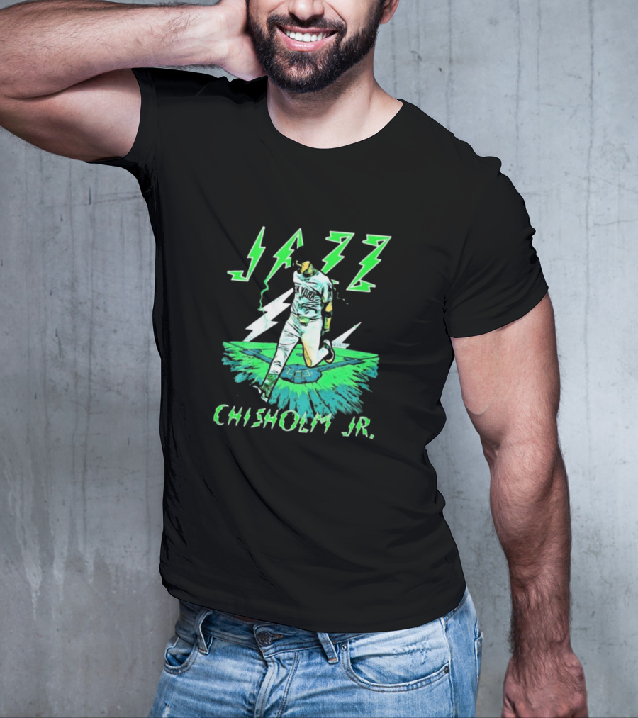 Jazz Chisholm Jr. New York Yankees Electric Green MLB Painting T-Shirt