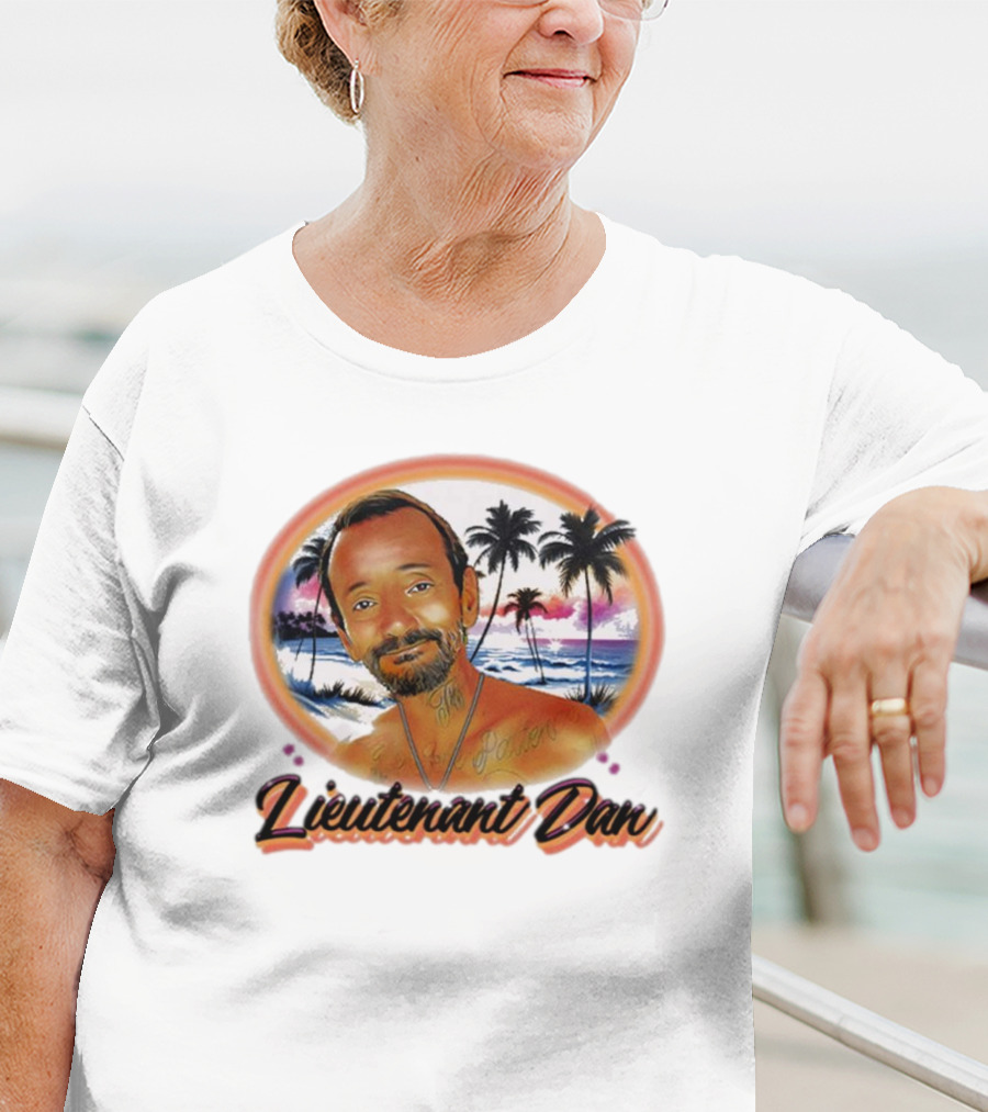 Lieutenant Dan Sunset Beach Airbrush T-Shirt