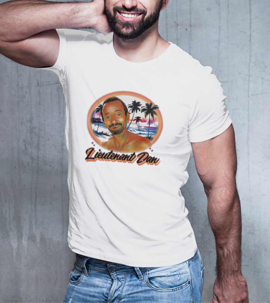 Lieutenant Dan Sunset Beach Airbrush T-Shirt