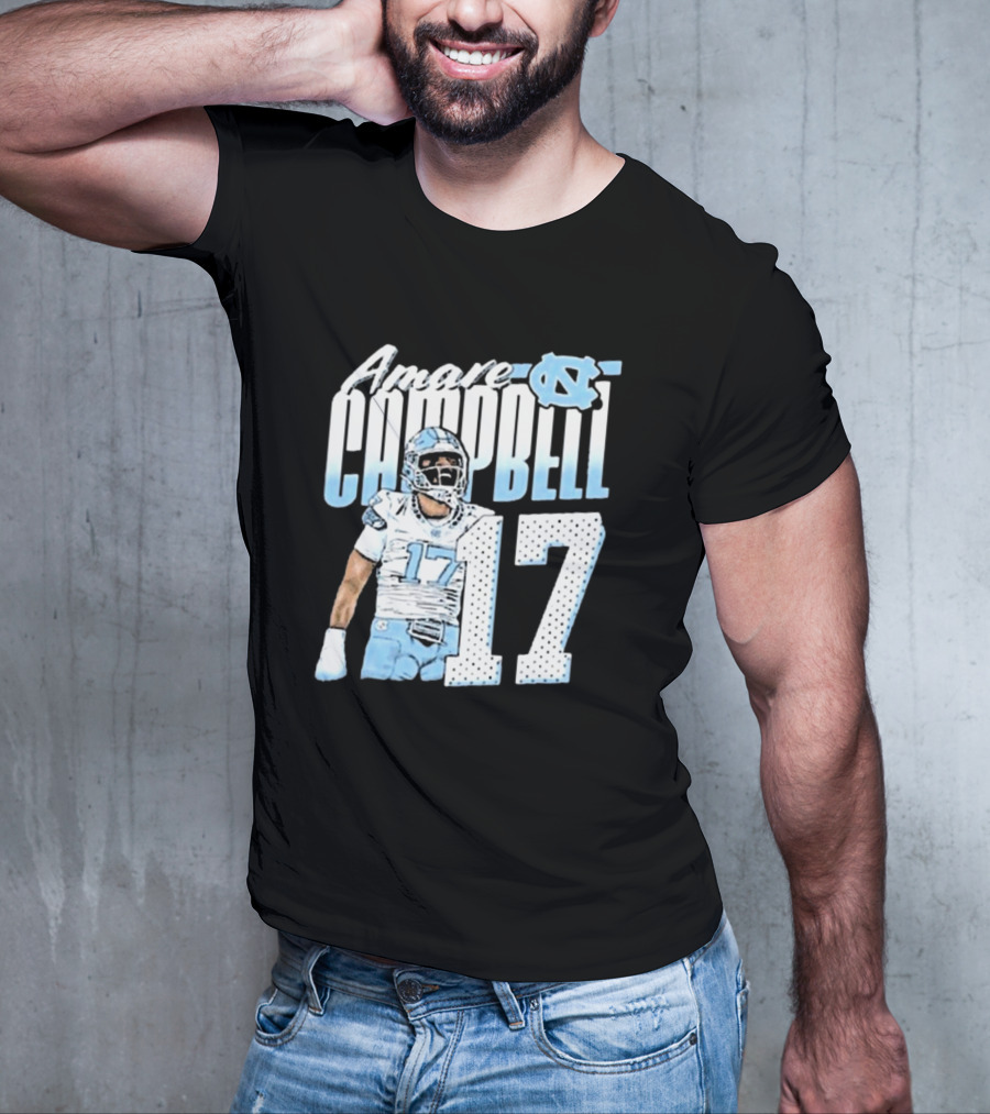 Amare Campbell North Carolina Tar Heels 17 Football Player T-Shirt