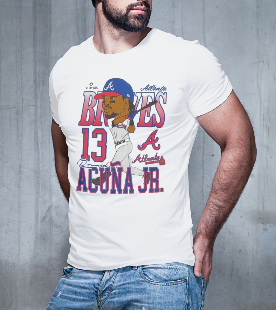 Atlanta Braves Ronald Acuña Jr. Caricature 13 Atlanta Baseball T-Shirt