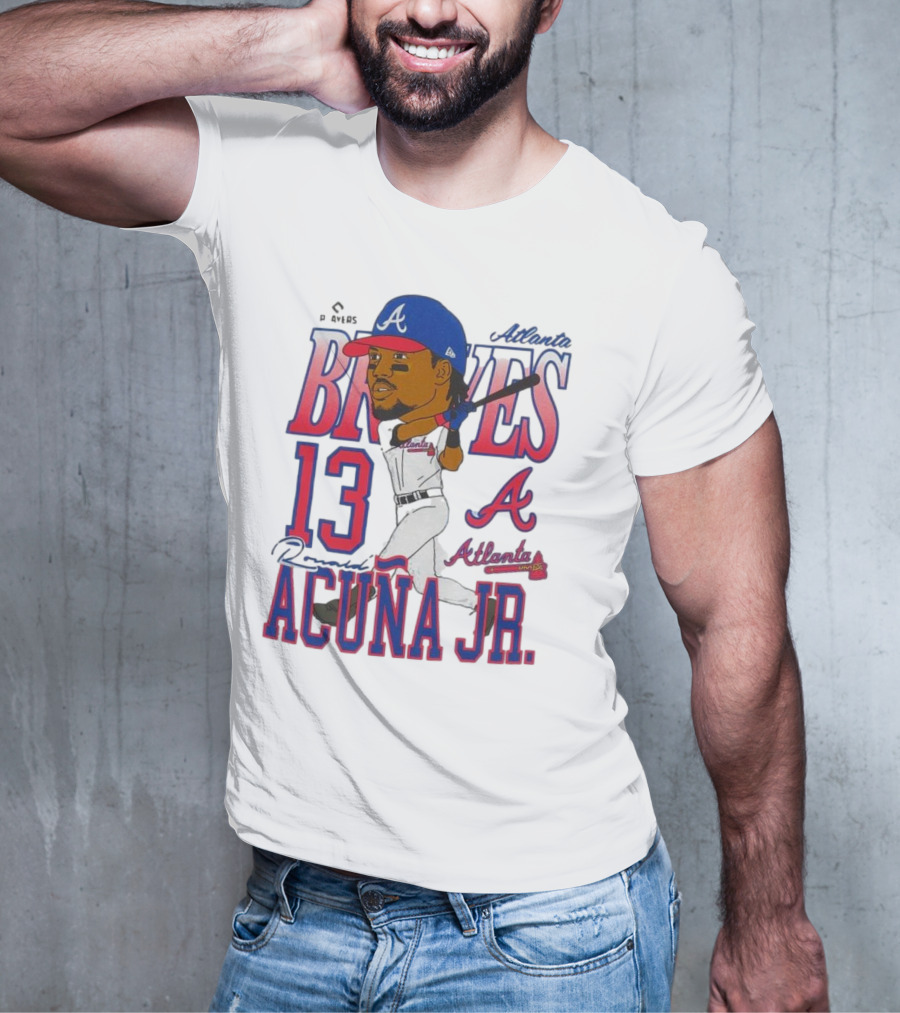 Atlanta Braves Ronald Acuña Jr. Caricature 13 Atlanta Baseball T-Shirt