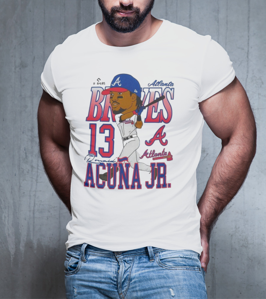 Atlanta Braves Ronald Acuña Jr. Caricature 13 Atlanta Baseball T-Shirt