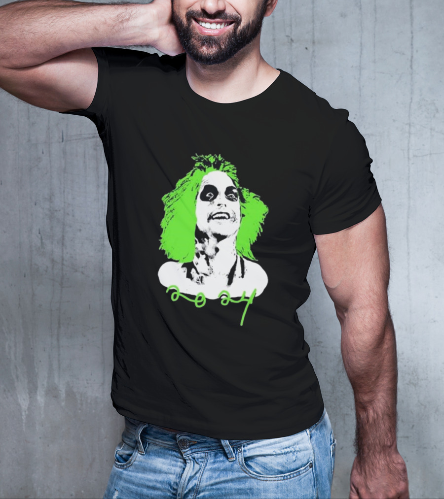 Beetlejuice Eyeliner Green Hair T-Shirt